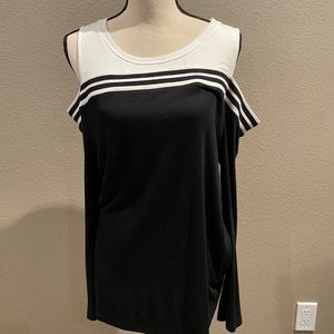 Black and White off the Shoulder Top